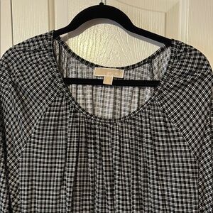 Michael Kors Monochrome Checkered Blouse